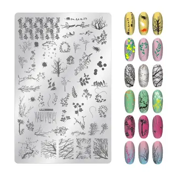 

Zjoy-Plus Stamping Nailart Image Plates. - Flower/ stripes Stamping plate 14.5 x 9.5 cm Nail Art Stamp Template Image Plate, 34
