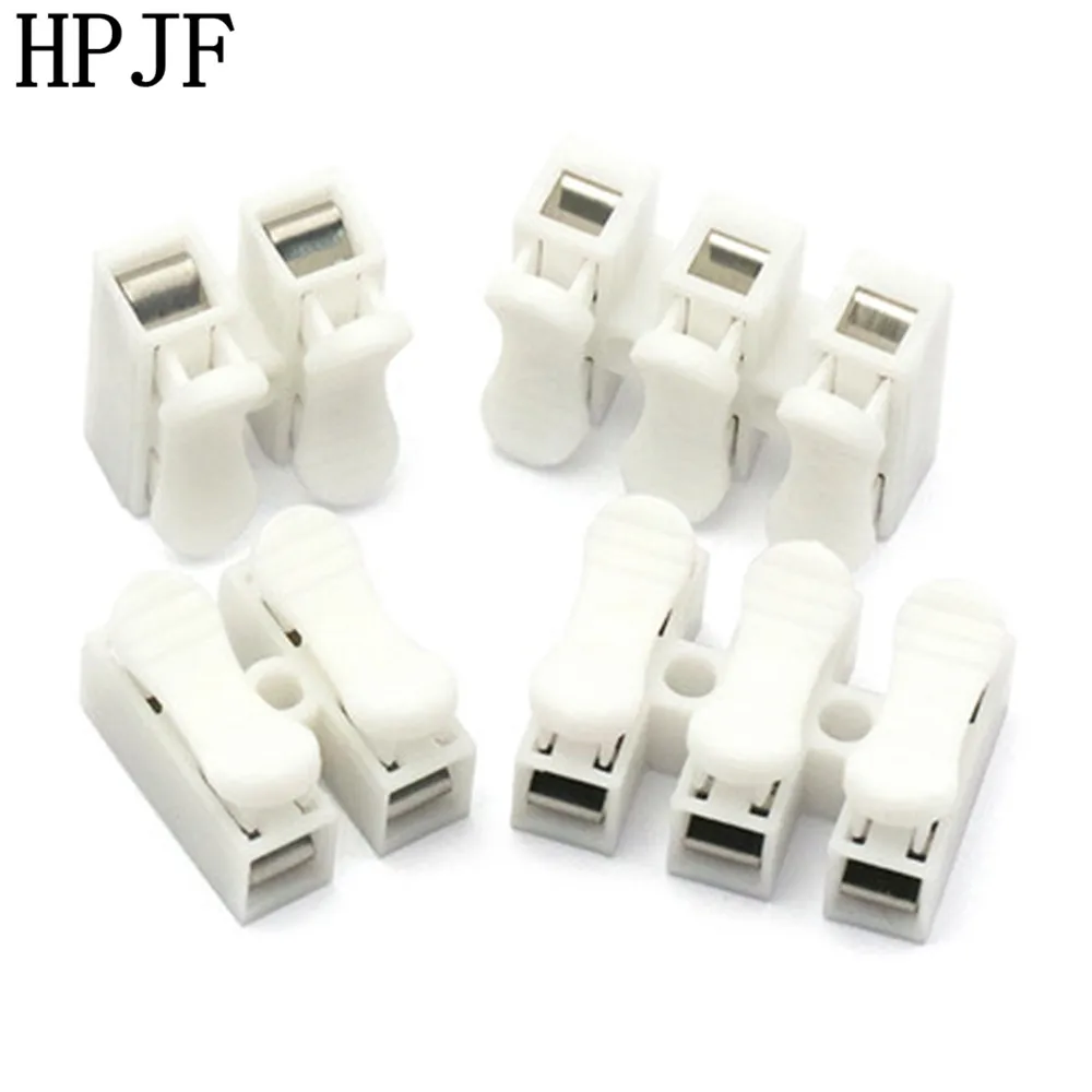 

CH-2/3 Pins Spring Electrical Cable Connectors Quick Splice Lock Wire Terminals Block 2/3 Way Easy Fit for Led Strip Cable Clamp