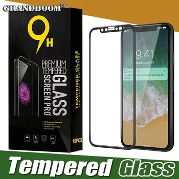 

100pcs Full Cover Carbon Fiber Soft Edge Tempered Glass For iPhone 11 Pro Max XS XR X 8 7 6 6S Plus Screen Protector With Paper Package