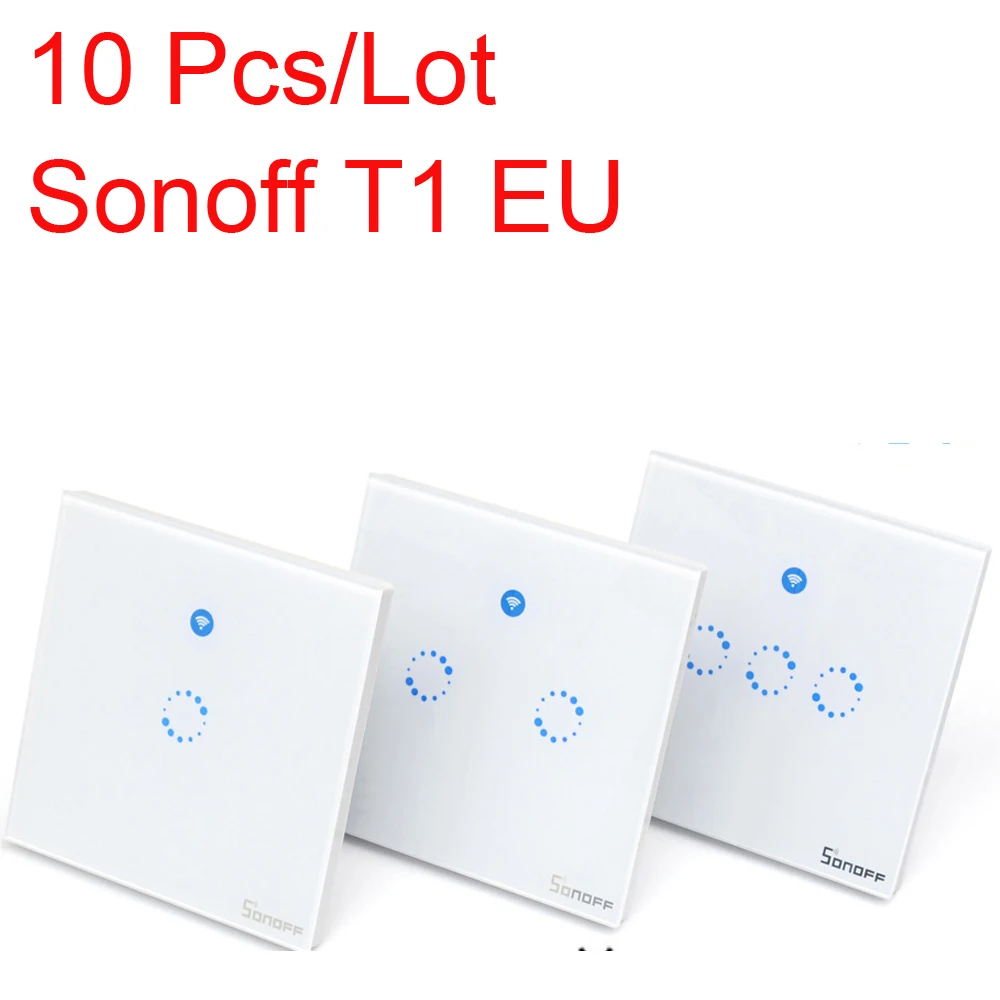 10 шт. оптовая продажа Sonoff T1 EU UK умный настенный выключатель света 1/2 Gang 86 Тип