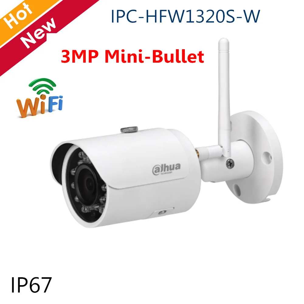 Dahua экспорт английская версия IPC-HFW1320S-W 3MP IR30M IP67 встроенный wifi слот для sd-карты сетевая Наружная цилиндрическая IP wifi камера