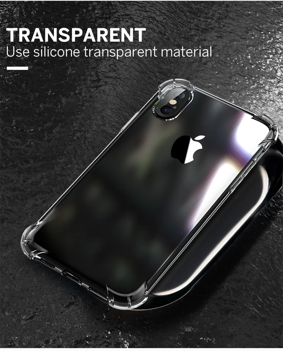 360 градусов подушка безопасности DropProof Мягкий Силиконовый ТПУ чехол для iPhone XS Max XR X прозрачный силиконовый штамп чехол для iPhone XS MAX XR