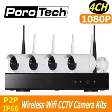 CCTV System 1080P 4CH Wireless NVR Kit 500m cascade mode wifi cctv kits IR night vision IP Camera Surveillance System Set