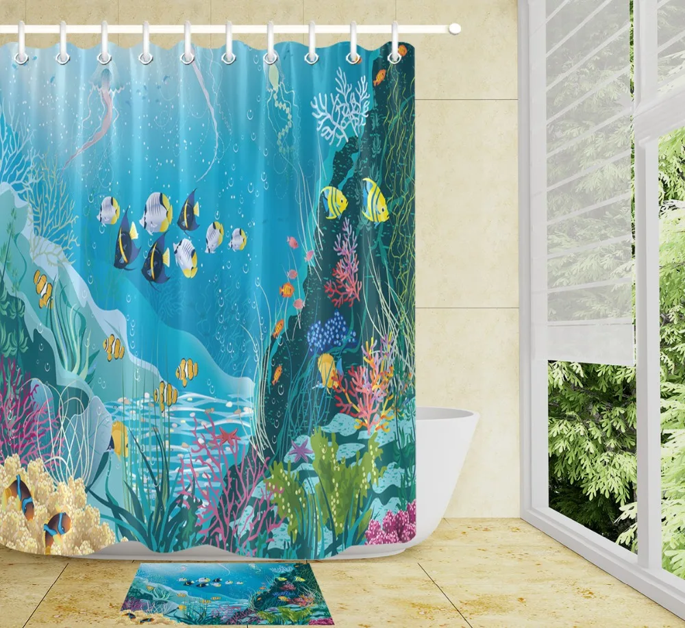Lb Underwater World Jellyfish Seaweed Coral Shower Curtain Bathroom Curtain Waterproof Polyester Fabric For Bathtub Home Decor Shower Curtains Aliexpress Lb Underwater World Jellyfish Seaweed Coral Shower Curtain Bathroom Curtain Waterproof Polyester Fabric For Bathtub Home Decor Shower Curtains Aliexpress