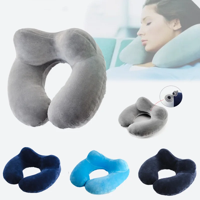 Sisher надувные u-образные подушки для путешествий на открытом воздухе Удобная подушка для сна Поезд Самолет офис портативный складной синий серый