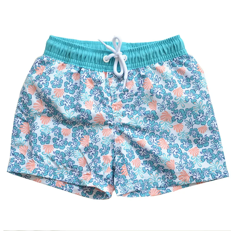

New Model Kid Boys White & flower Beach Shorts 2-14 Y Baby Boy Swimwear Children Swimming Wear Trunks Bathing swimming for girl