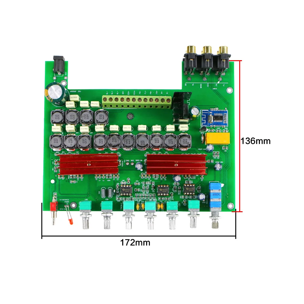 GHXAMP TPA3116 5,1 Bluetooth 4,2 усилитель аудио плата с регулировкой громкости высоких басов предусилитель готовая плата DC12-24V 1 шт