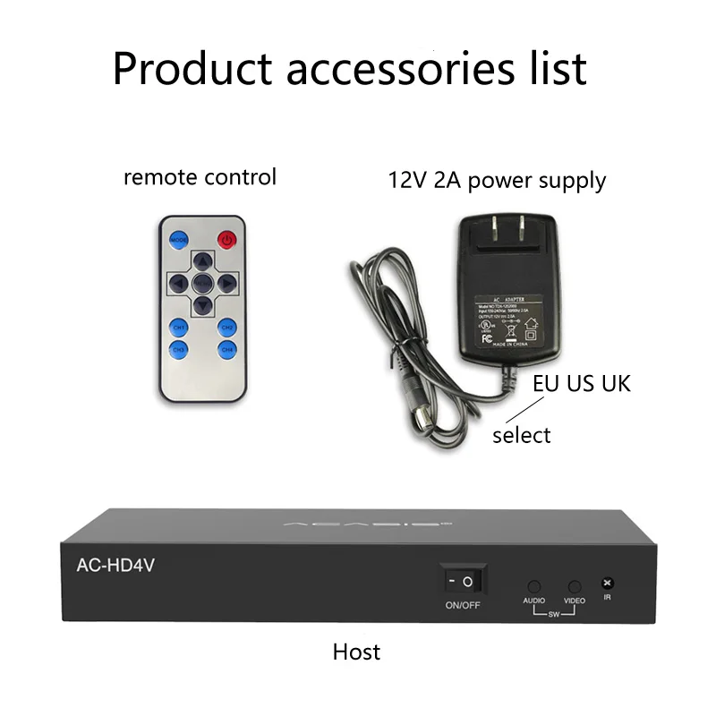 Acasis HDMI 4x1 четырехъядерный мультимедийный Коммутатор сплиттер 4 в 1 видео