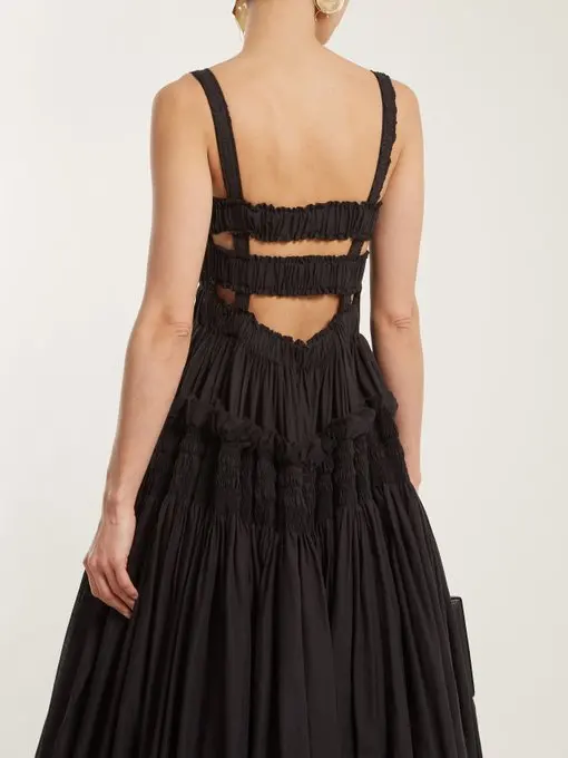 COLOREE, Новая мода лето старинный ремешок платье без рукавов черный/белый Высокая талия плиссированные эластичный бюст платья для женщин Vestidos