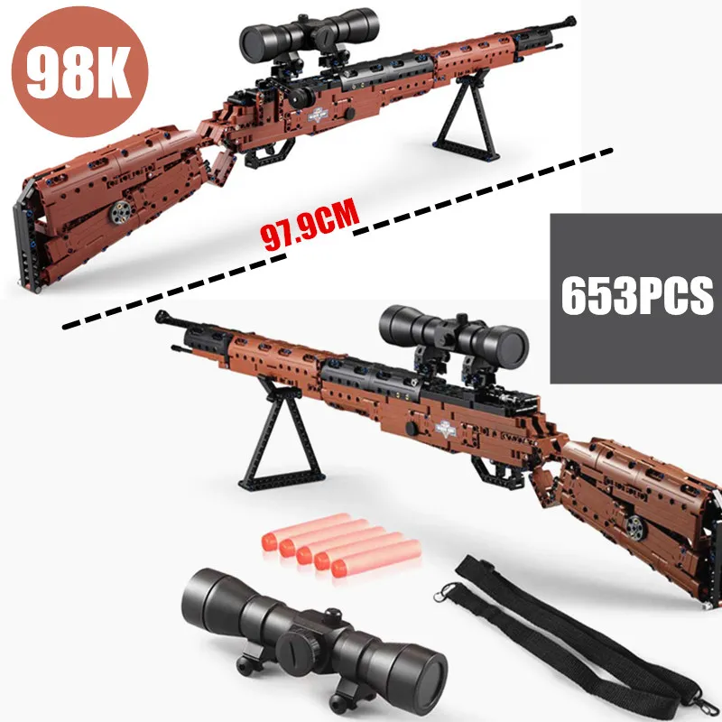 

New Pubg 98k M4-A1 MP5 Toy Gun fit Technics Military SWAT Gun Model building blocks bricks toys for children boys gift
