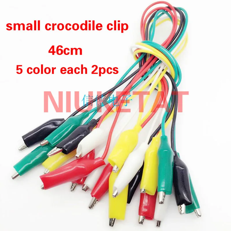 10Pcs Crocodile Alligator Clips Cable Electrical DIY Jumper Lead Testing Wires Y 