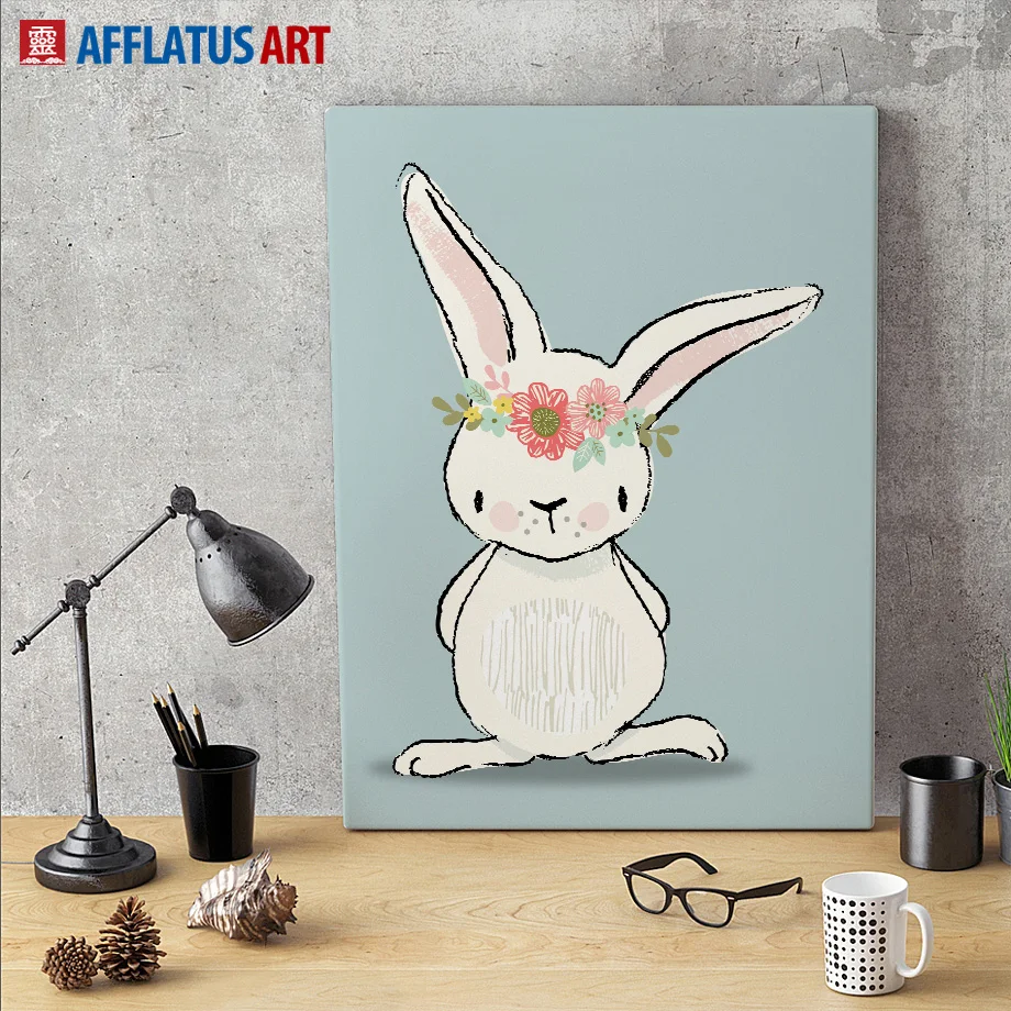 Cartoon Rabbit Wall Art Canvas Painting Posters And Prints Nordic