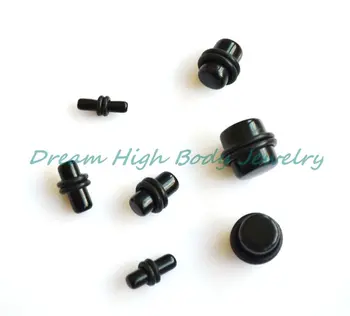 

HENGKE Jewelry Free Shipping Black Ear Plug Flesh Tunnel 3-12mm O ring UV Acrylic Popular Body Piercing Jewelry
