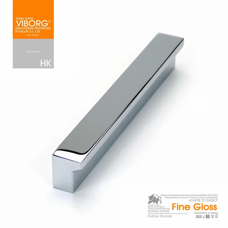 

(1 Piece) VIBORG Top Quality 153mm Zinc Alloy Modern Kitchen Cabinet Cupboard Door Drawer Handles Pulls Pull, chrome, SA-728A-