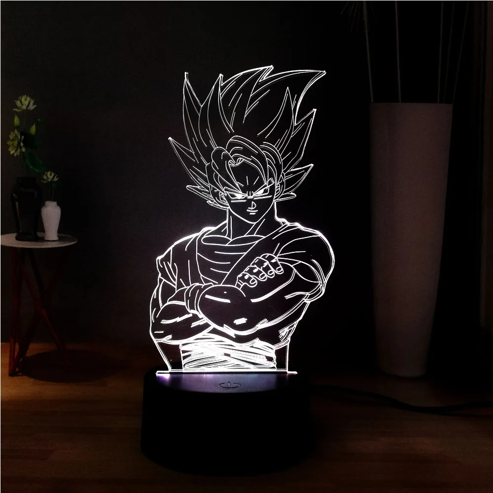 Новинка 3D иллюзия Лампа Жемчуг дракона Kakarotto RGB 7 цветов изменить акриловый светодиодный ночник праздничный подарок Прямая