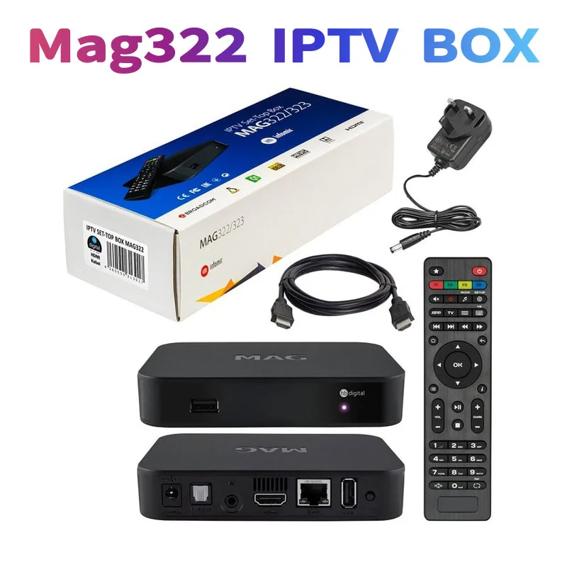 

Best MAG322 Mag 322 Linux IPTV Box Internet Cable TV Receiver Newest Live Channels Decoder fully compatible with the mag js api