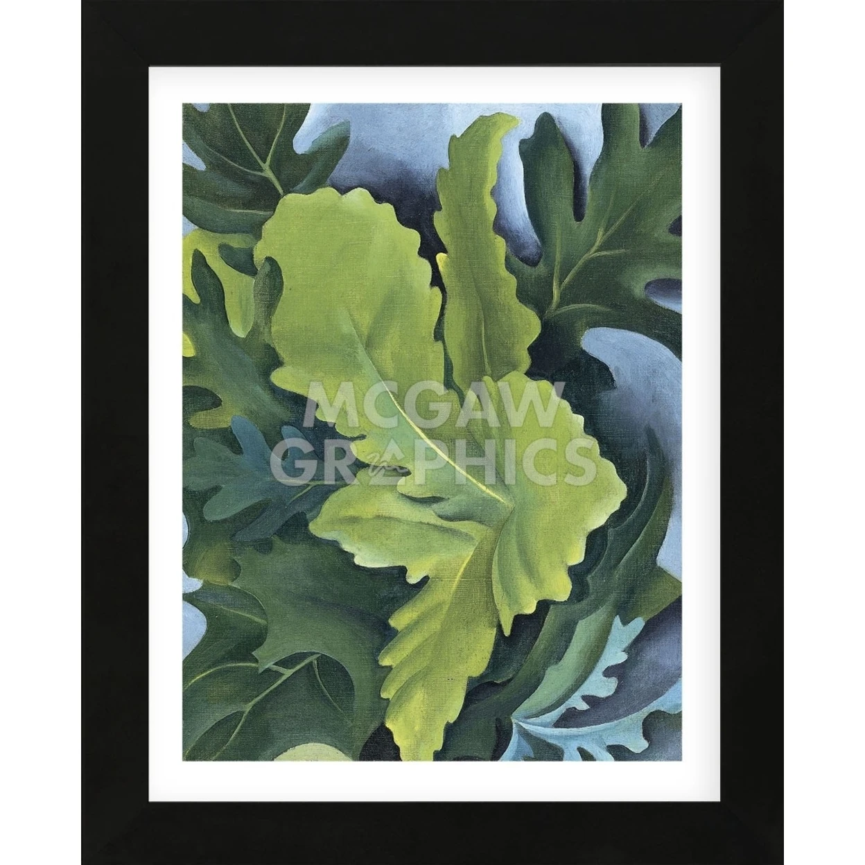 Green Oak Leaves, 1923  (Framed)