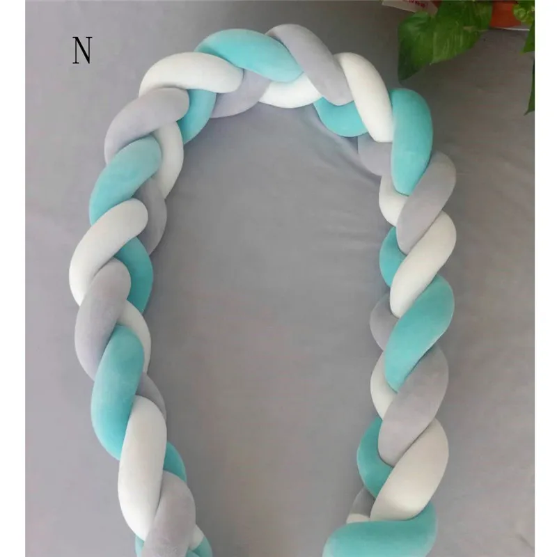 Crib enclosure Anti-collision Baby Colorful Soft Knot Pillow Braided Crib Bumper Decorative Bedding Cushion #4j11 (21)