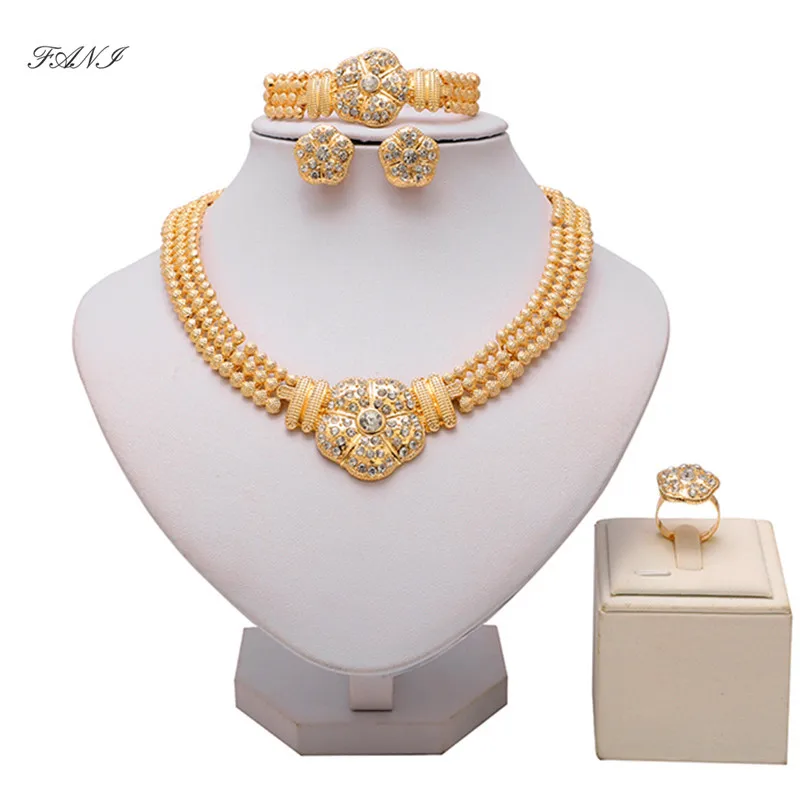 Fani Dubai gold colorful Luxury Jewelry Sets Wholesale italian jewelry sets for women Fashion ...