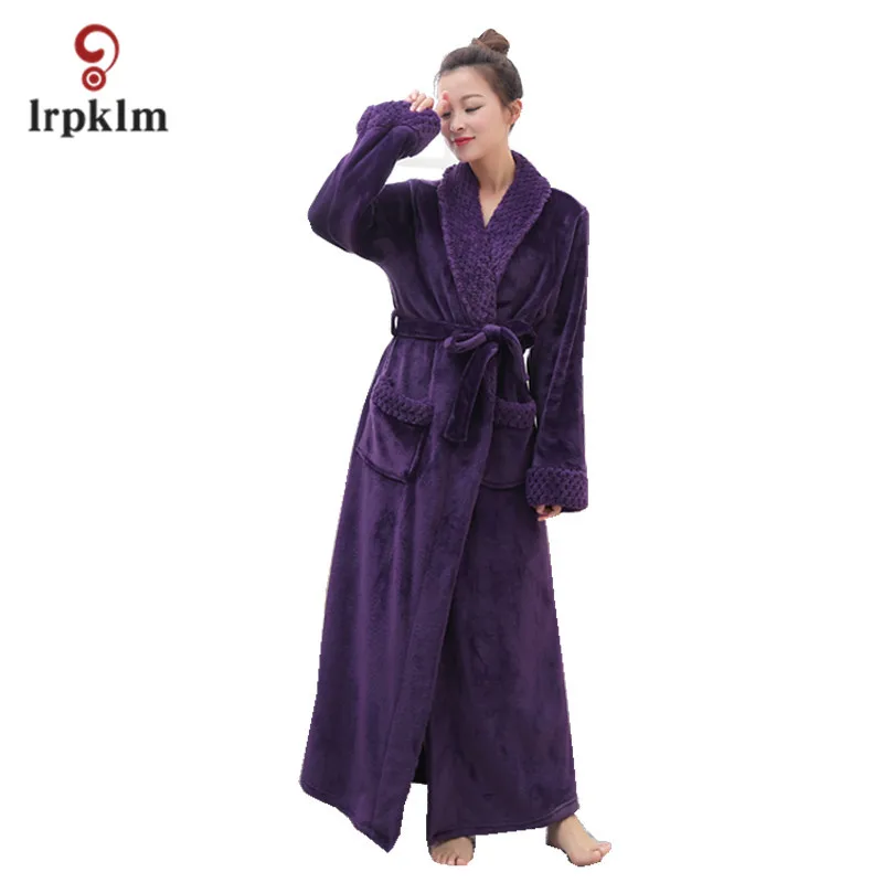2018 Women's Dressing Gown High Quality Ladies Long Sleeved Waist Robe