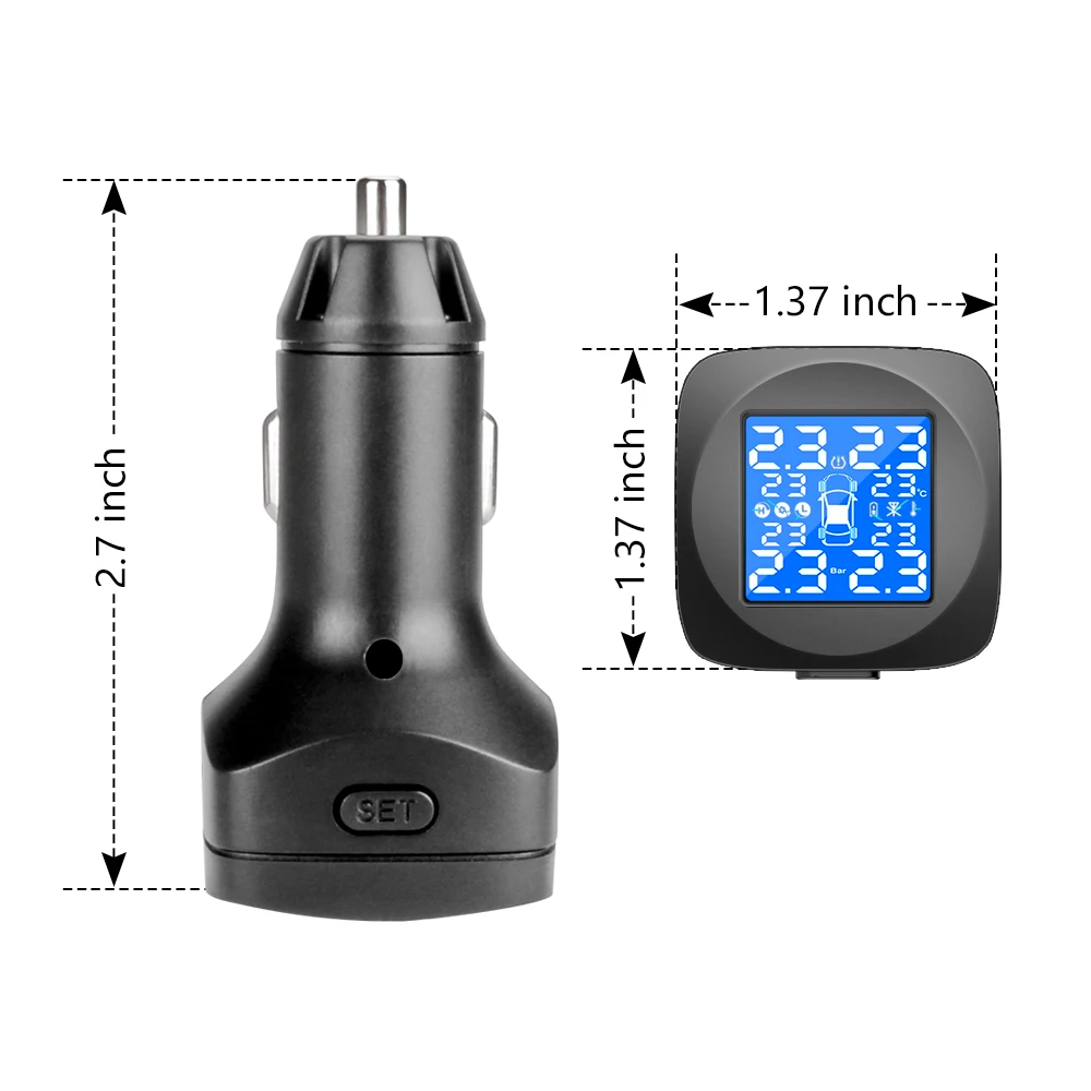 Jansite Car TPMS Tire Pressure Monitoring System 4 External Sensors Cigarette Lighter Auto Security Alarm Systems Tire Pressure Jansite Car TPMS Tire Pressure Monitoring System 4 External Sensors Cigarette Lighter Auto Security Alarm Systems Tire Pressure