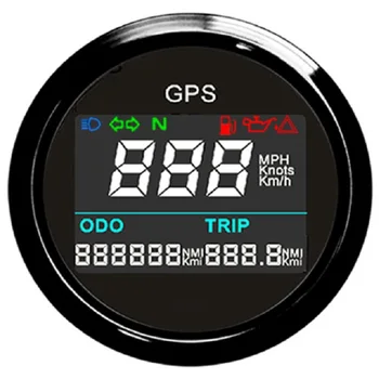 

52mm Digital GPS Speedometer LCD Speed Gauge Odometer Adjustable Mileage Trip Counter For Auto Motorcycle Boat 12V 24V