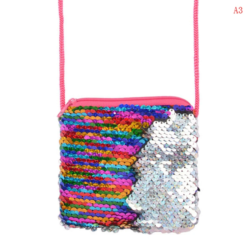 Блёстки 6 цветов Изменить Портмоне Женская сумочка детей маленькая сумочка-клатч дети обувь для девочек Crossbody сумка Детская подарок