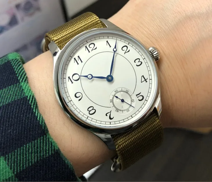 Сапфировое стекло 44 мм GEERVO Asian 6498 17 jewels механические мужские часы с ручным заводом механические часы с белым циферблатом gr284
