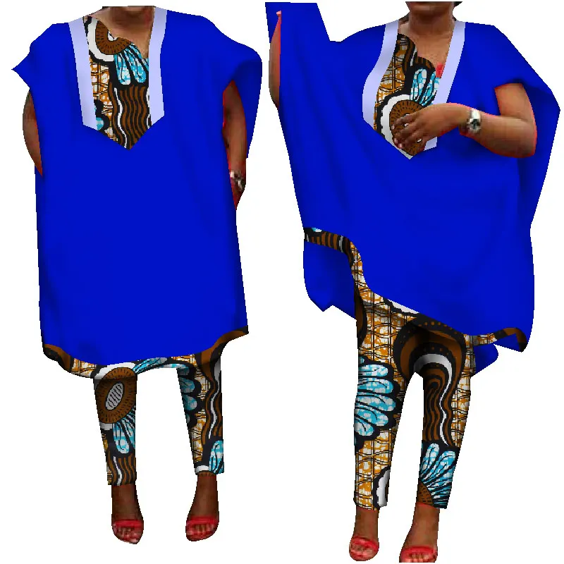 BRW традиционная африканская одежда для женщин брюки костюм африканские платья с принтом короткий рукав Дашики халаты 6XL африканская одежда WY1005