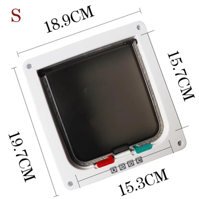 Pаспродажа Дверь для питомца, 4 способа запирания, дверь для собаки, кошки, котенка, дверь для безопасности, заслонка, дверь из АБС пластика, S M L, для живо...