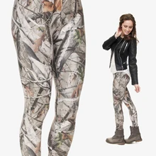 Камуфляж Леггинсы Девушки Женщин Забавный 3D камуфляж деревья Отпечатано Приключения Время Приключения Время Спорт Леггинсы