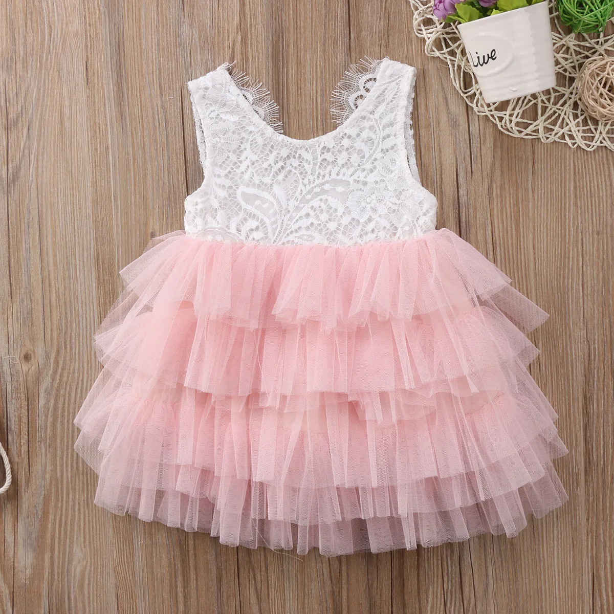 Summer Toddler Kids Baby Girls Lace Dress Princess Party Pageant Tutu Dresses US