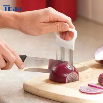 Convenient Kitchen Cooking Tool Onion Tomato Vegetable Slicer Cutting Aid Guide Holder Fruit Slicing Cutter Gadget