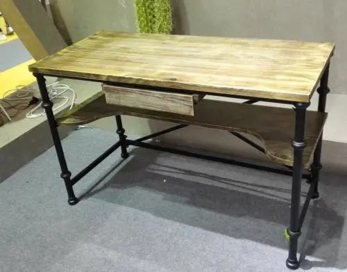 American Country Style Double-Layer Table Multifunctional Living Room Tea Table/ End Table Study Room Notebook/Computer Desk