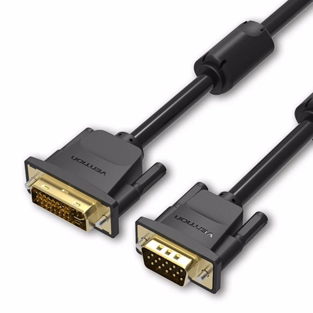 Vention с DVI на VGA кабель DVI 24+ 5 Pin кабель со штыревыми соединителями на обоих концах для подключения 1080 P видеокабель HD высокоскоростной адаптер DVI кабель монитора проектор