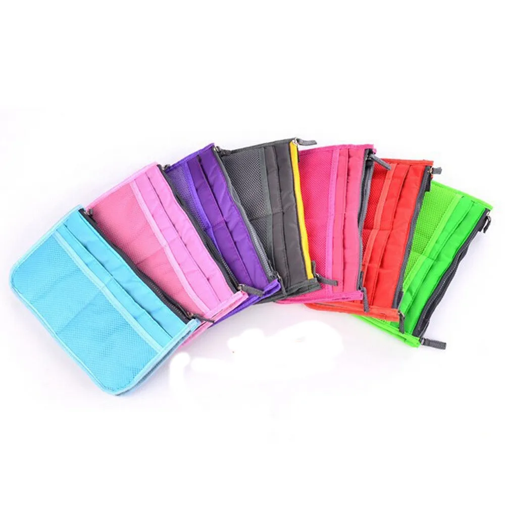 

Portable Multifunction Dual Zipper Storage Bag Cosmetic Organizer Holder Napkin Storage Case Pouch Diaper Purse Cosmetic Zipper