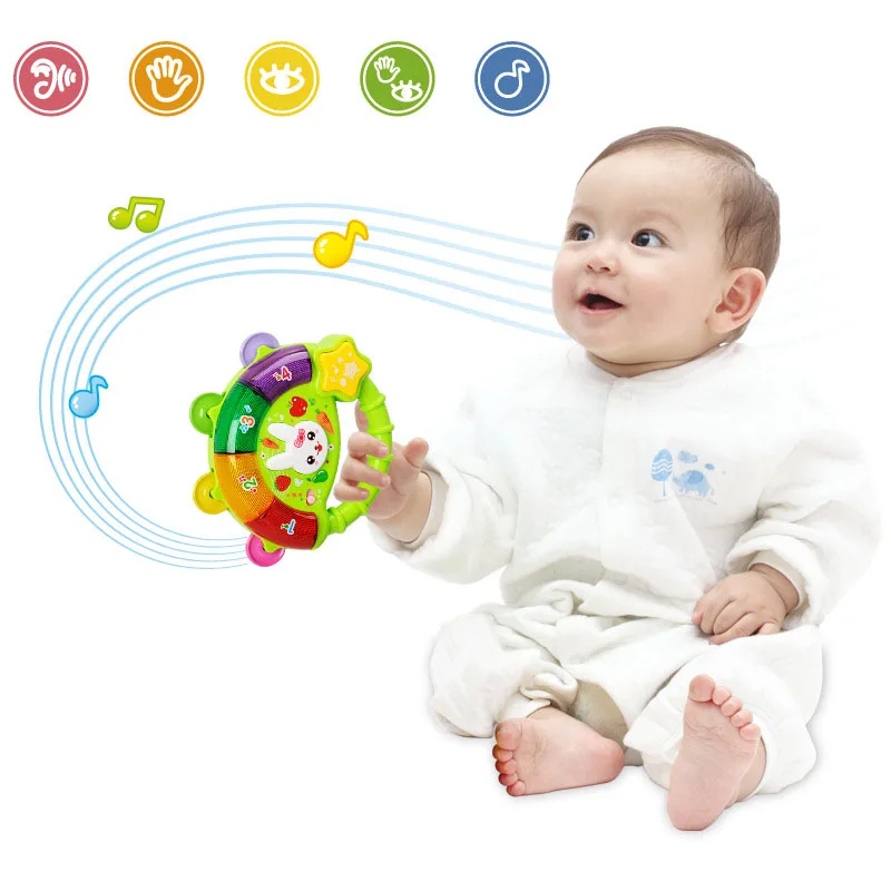 Infant Newborn Rattle Toys Hanging Baby Carriage Stroller Hand Bell Drum Music And Light Appease Toy Toddler Kids Gifts | Игрушки и