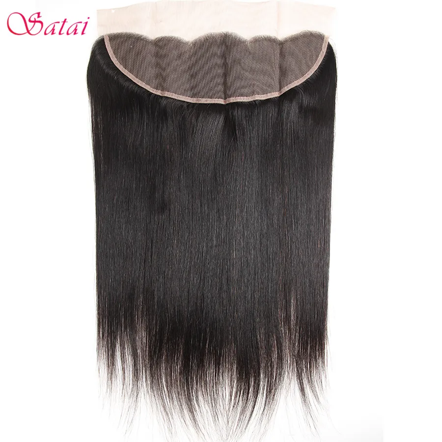 

Satai Straight Hair Ear To Ear Lace Frontal 13x4 Closure Free Part 130% Destiny 10-18 inch Natural Color Remy Human Hair