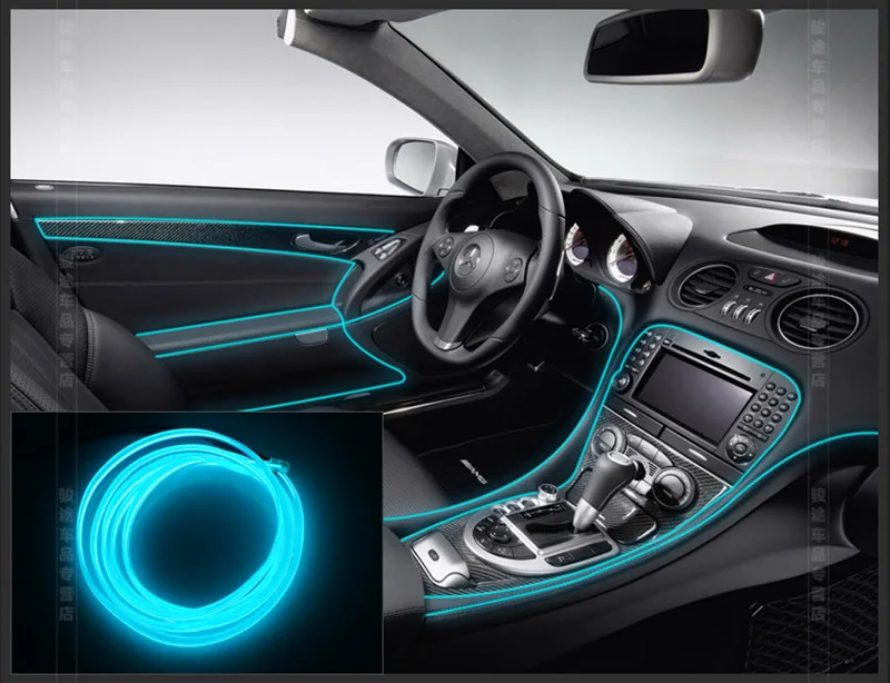 2 м/3 м/5 м автомобильный 12 В светодиодный холодный светильник s гибкий неоновый EL провод авто лампы на автомобиль холодный светильник полосы линии украшения интерьера полосы лампы - Испускаемый цвет: Ice blue