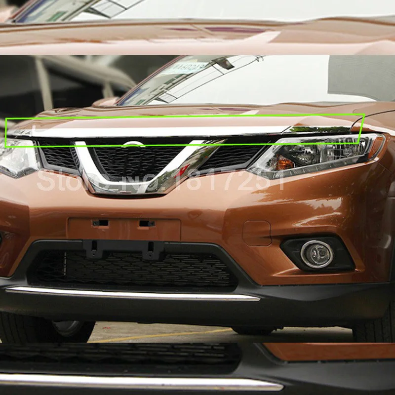 Для Nissan X-Trail T32 Rogue Хромированная передняя крышка капота для гриля капота отделка автомобиля аксессуары для укладки 3 шт