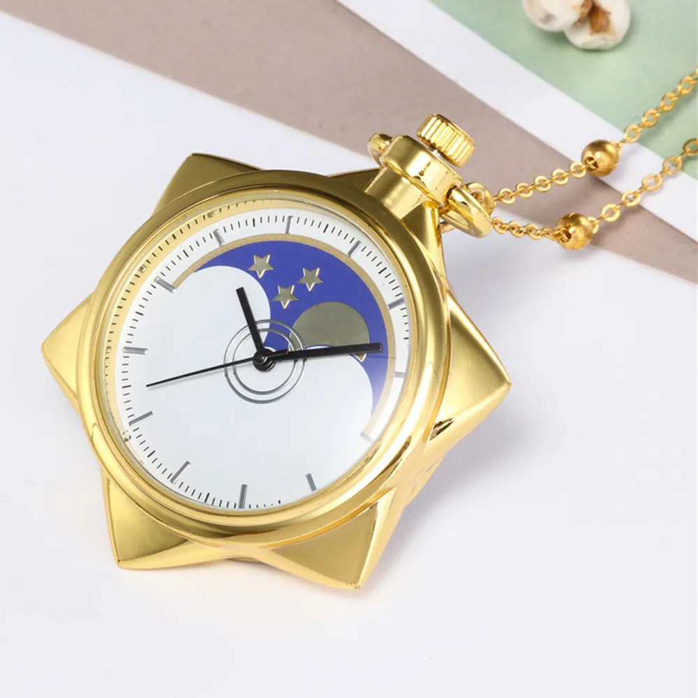 Мода пятиконечная звезда унисекс модные бронзовая цепи ожерелье карманные часы женские и мужские часы Relógio Masculino Saat подарок