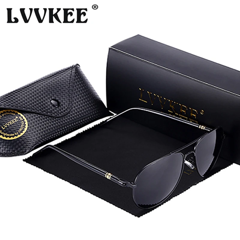 

LVVKEE 2019 Brand Polarized Driving Sunglasses Men Polaroid Lens Internal Blue coating Sun glasses Anti-UV400 eyewear Four Color