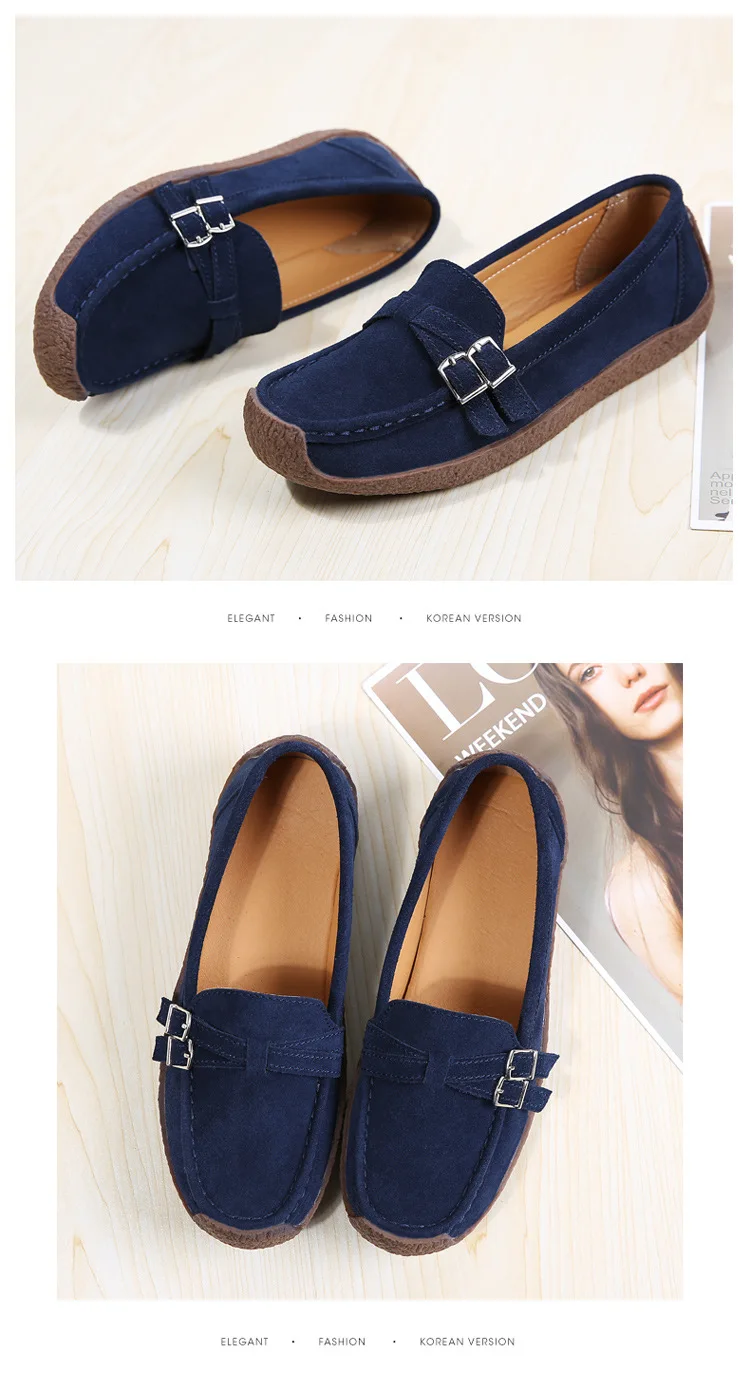  Cross-border7032 Spring European and American New Snail Shoes Outside Leather Leisure Sports Shoes