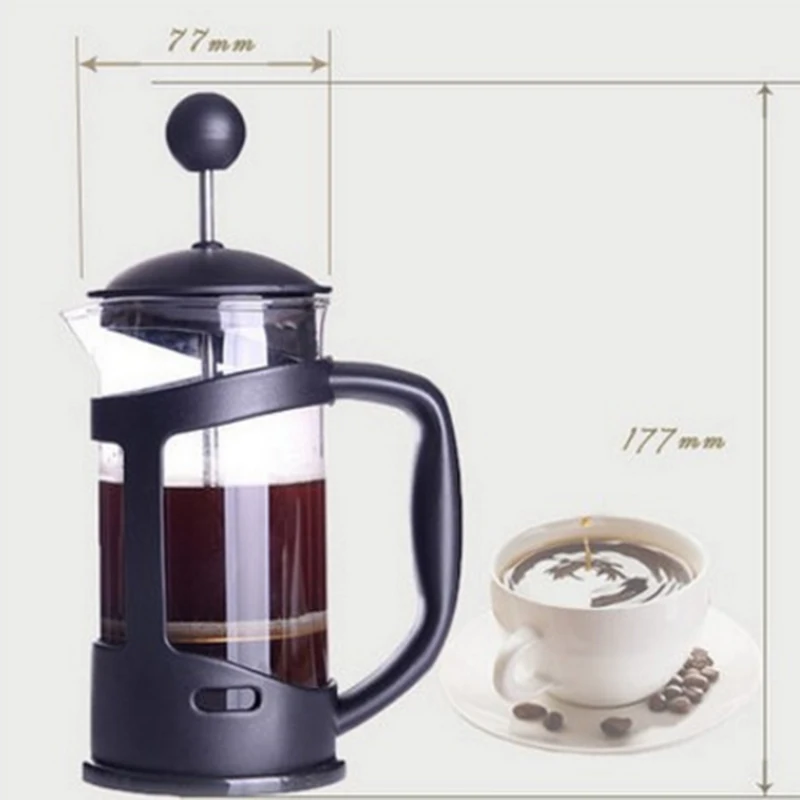 350ML Coffee Maker French Hand Press Cafeteira Espresso Glass Stainless Steel Coffee Machine Filter Coffee Pot Percolator (3)
