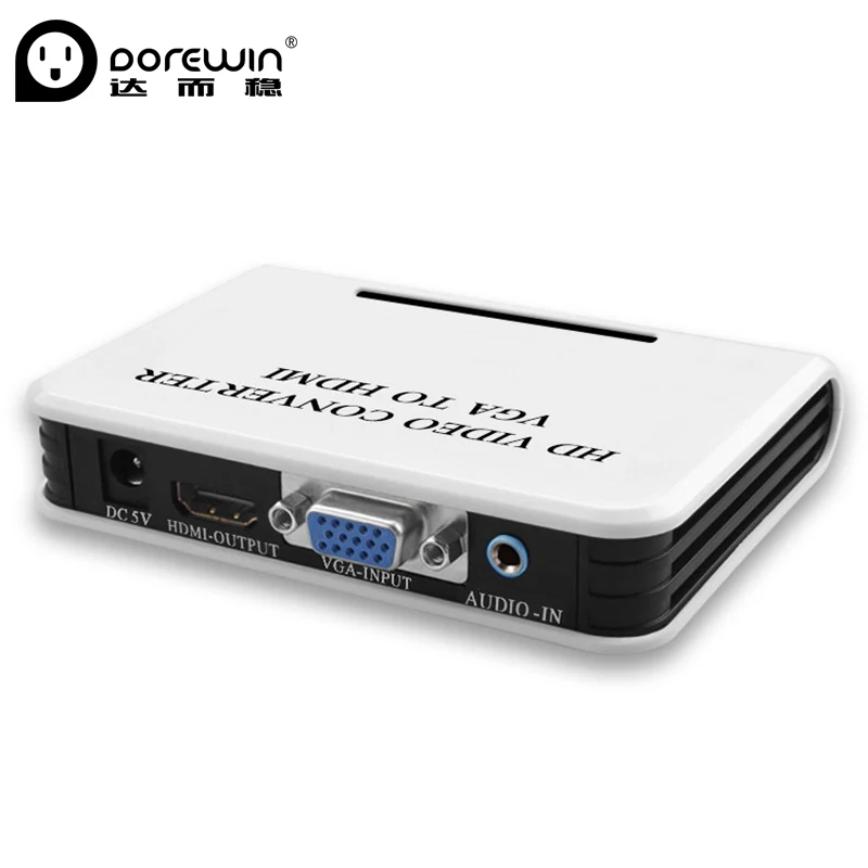 Dorewin VGA to HDMI Converter Box 1080P HD Interface VGA female to hdmi