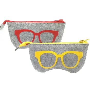 

Felt Cloth Zipper Travel Eyeglass Case Sunglasses Box Cosmetic Coin Bag