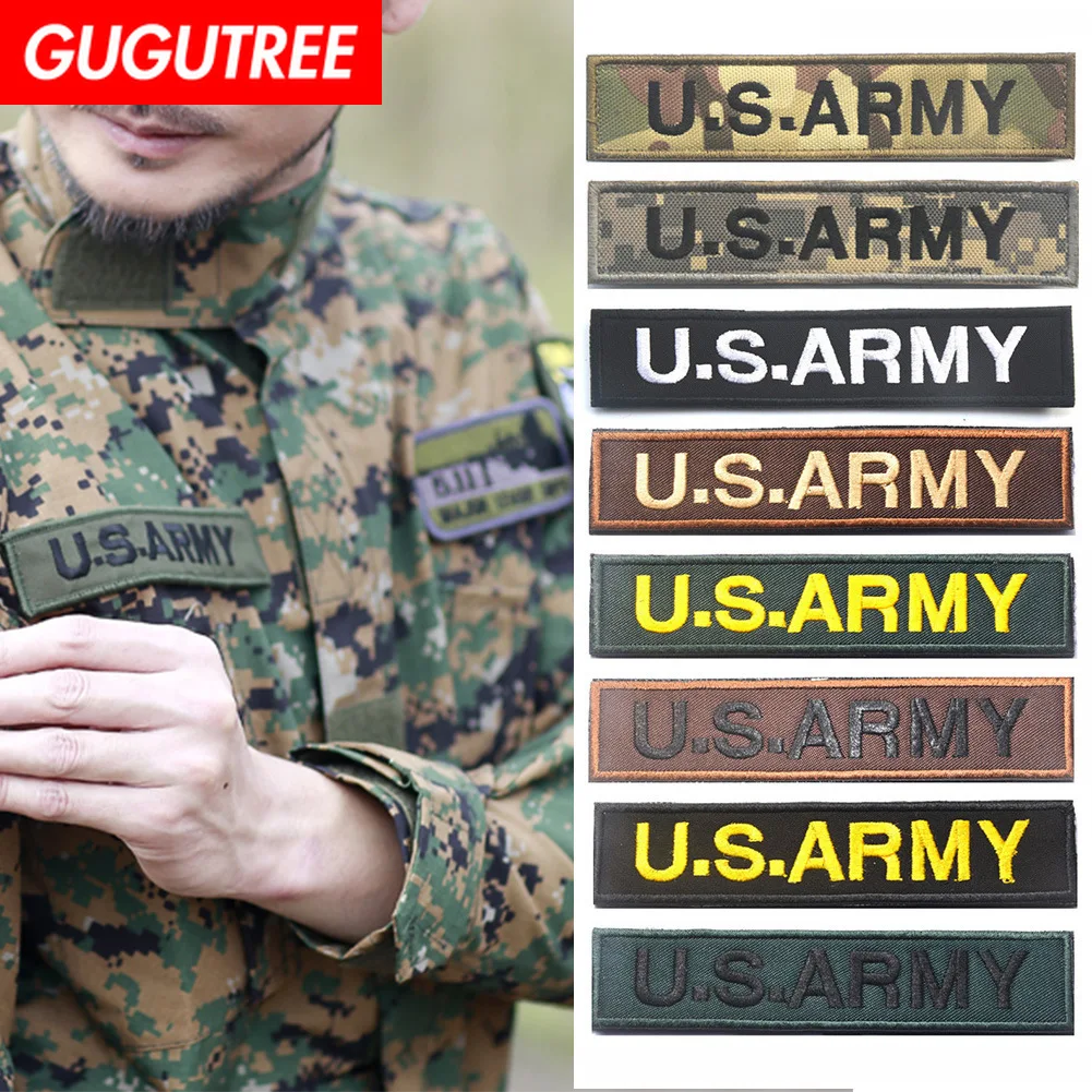 

GUGUTREE embroidery HOOK&LOOP usarmy patches army patches badges applique patches for clothing AD-60