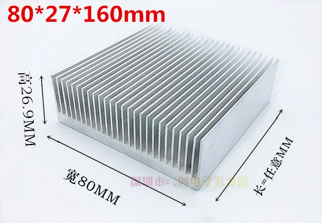 Radiador/enrutador de alta potencia de 80*27*160MM de dientes densos, IC,PCB, radiador de módulo de fuente de alimentación del puente norte y sur