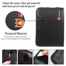Горячая Распродажа огнеупорные файлы папка аккордеон сумки для документов 14,3x9,8 дюймов A4 Размер 12 карманов не зудит силиконовое покрытие огнестойкость
