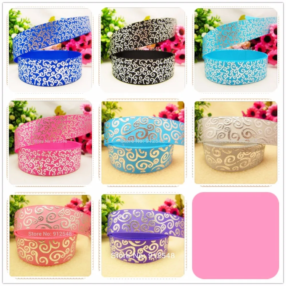 YJHSMY 14111667 22 мм узоры серебро горячее печатание grosgrain ленты DIY аксессуары для одежды